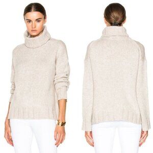 Nili Lotan Yak Wool Turtleneck Sweater Beige Cream Size XS Zoe Knit Pullover Tan